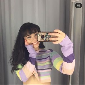 sugar thrillz cropped pastel sweater